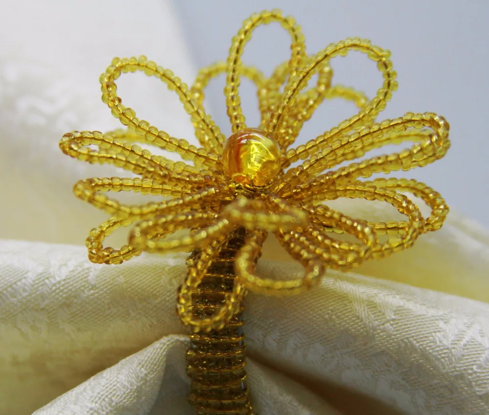 free shipping beaded wedding flower napkin ring, napkin holder, decoration napkin ring