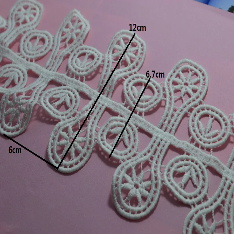 (2yards/lot)white  openwork water soluble Hight quality lace fabrics embroidered lace trim