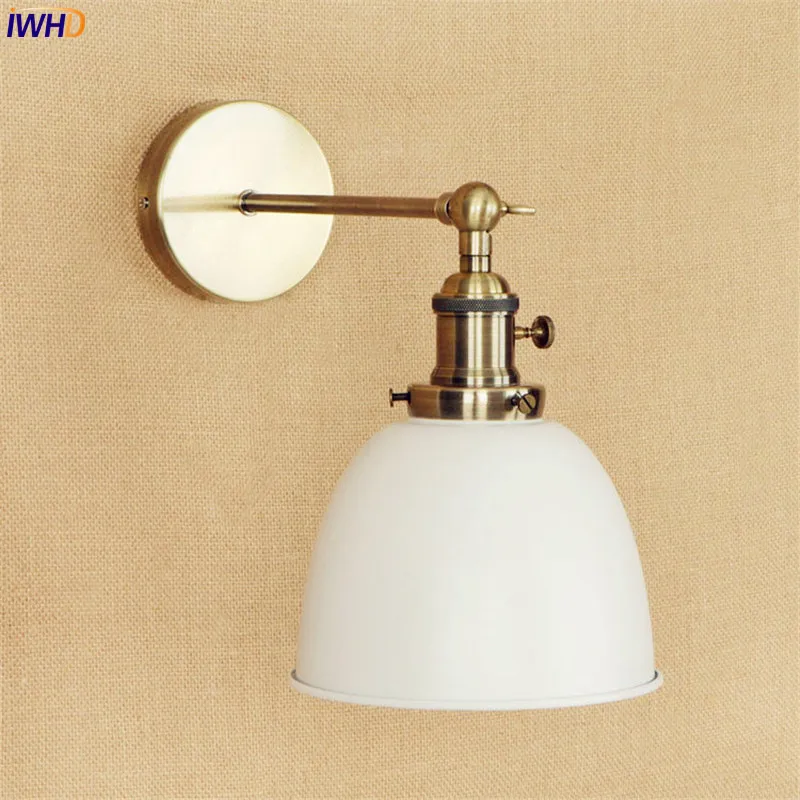 

IWHD White Brass Retro Wall Lights Fixtures Dinning Room 4W LED Edison Stair Light Industrial Vintage Arm Wall Lamp Lamparas