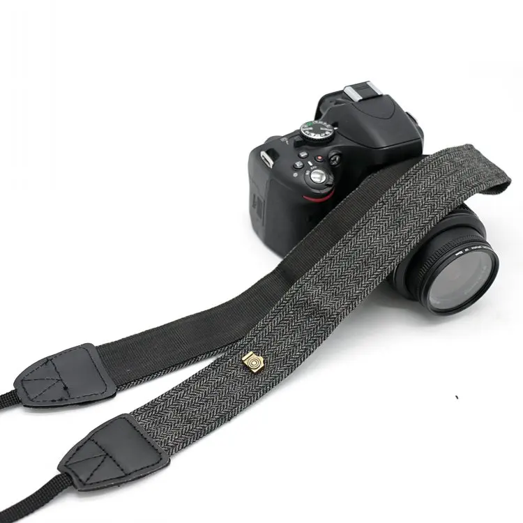 Tracolla per fotocamera Supporto per tessuto per cintura da collo in pelle di cotone regolabile universale per parte di accessori DSLR Canon Sony Nikon