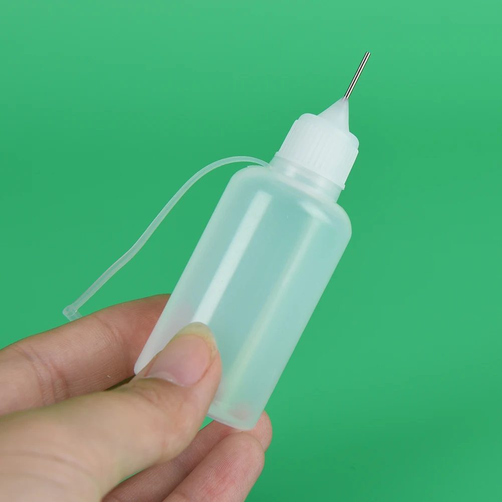 1pc 10ml Empty Squeezable Bottle Needle Tip Needle   Empty Bottle Metal Needle Cap White Plastic Dropper Bottles