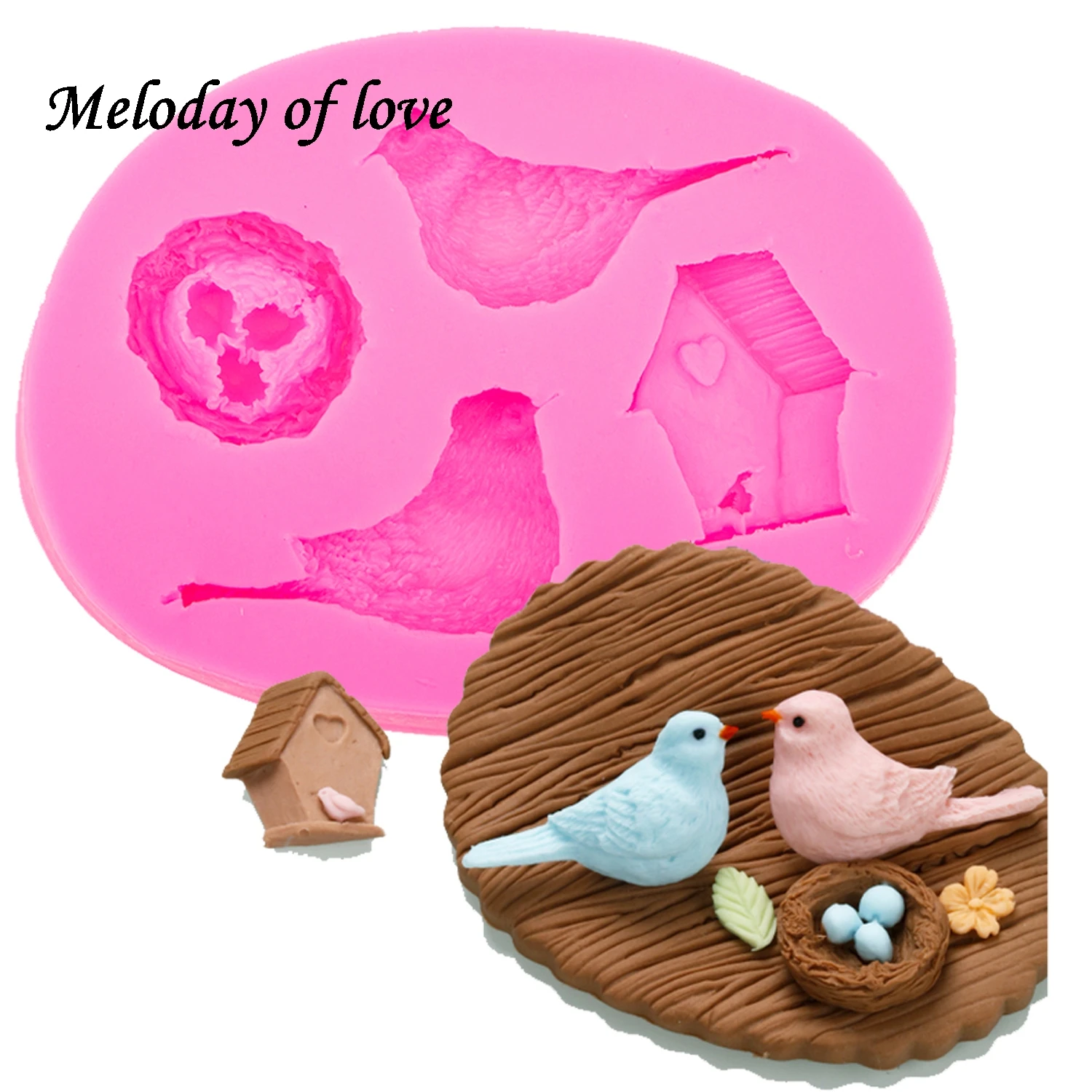 Bird nest eggs Chocolate silicone Mould Birds Kitchen Baking Accessories Cake Tool DIY Sugarcraft decorating supply T0556