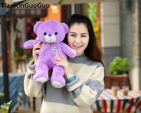 

new arrival purple teddy bear about 45cm plush toy soft doll birthday gift h1437