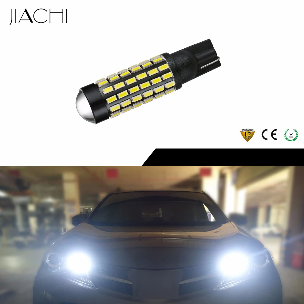 JIACHI 10PCS High Quality 194 168 192 2825 W5W T10 Led Light Bulb Auto Car License Plate Lamp 930LM 12v 24v White Red Blue Amber