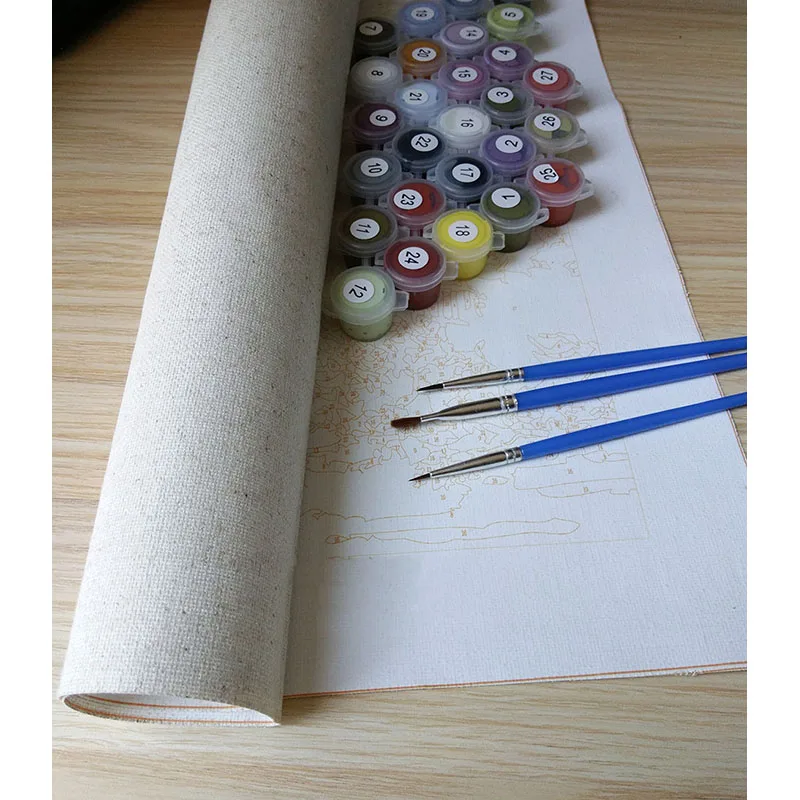 CHENISTORY صورة حيوان على الحائط طلاء أكريليك بأرقام دهان داي بأرقام الأطفال هدية تلوين بأرقام Tiger