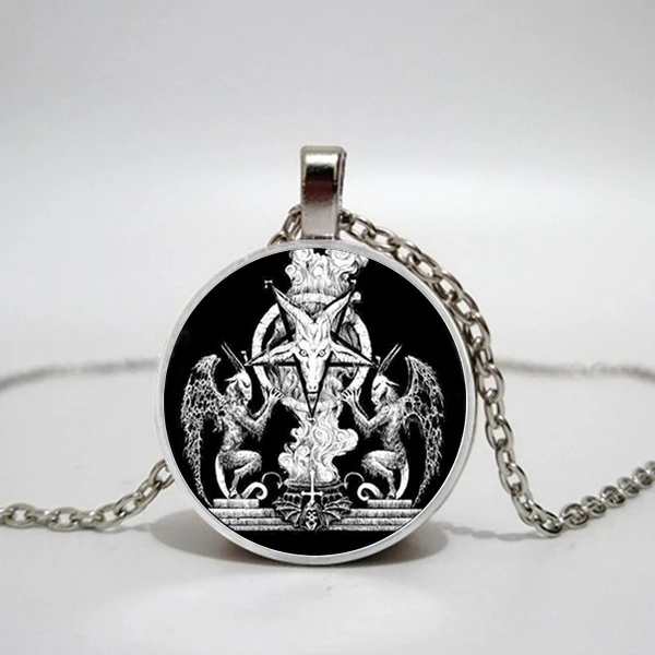 wholesale, Baphomet Pentagrama Logo logo pendant necklace, men and women wear pendant necklace jewelry.