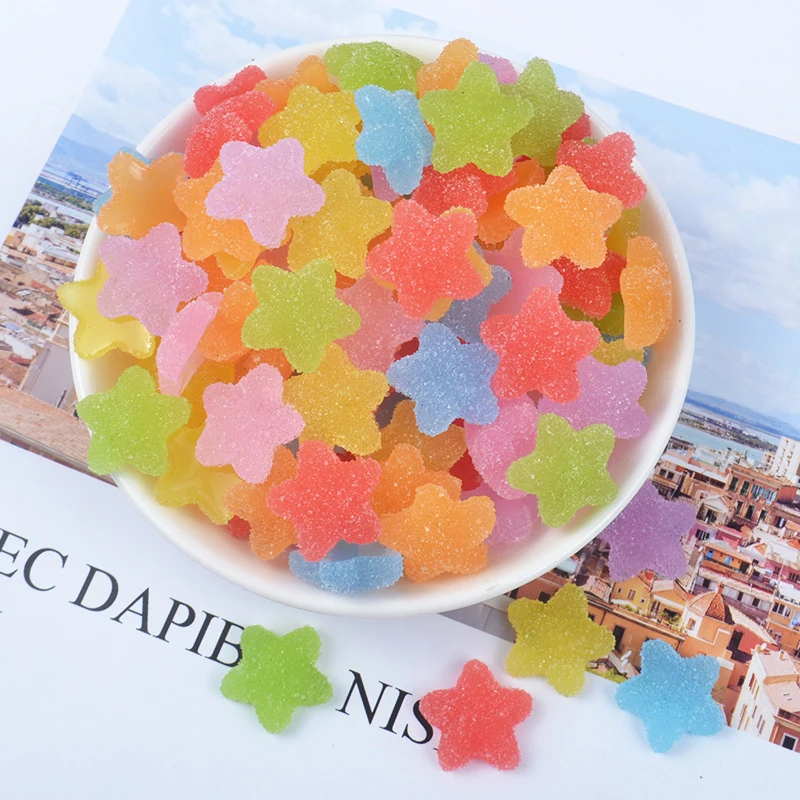 BoxiSlime Supplies DIY Resin Star Candy Slices Slime Charms Addition for Fluffy Clear Crystal Slime Clay In Stock