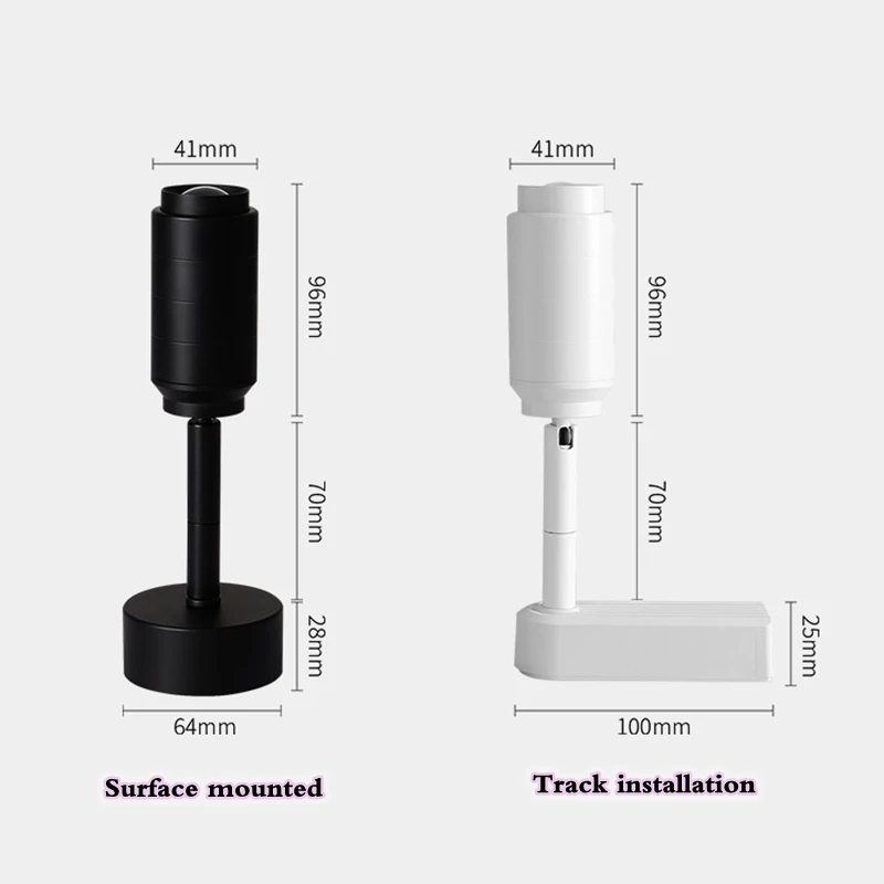 Adjustable Zoom LED Surface Mounted Spotlight 3w5w7w10w Track Light Black White AC110V 220V прожектор