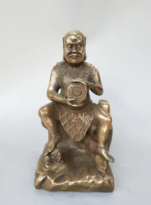 China Tai chi bagua founder Fuxi brass statue