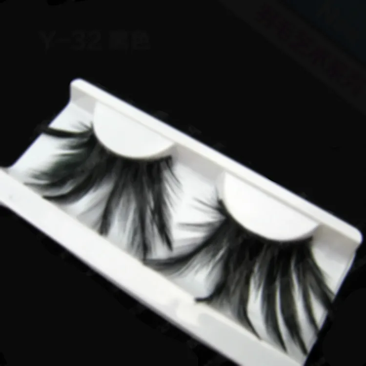 Wholesale New Colorful Artistic Exaggeration False Eyelash Feathers Masquerade Party Fake Eye Lashes 500pairs/lot free shipping