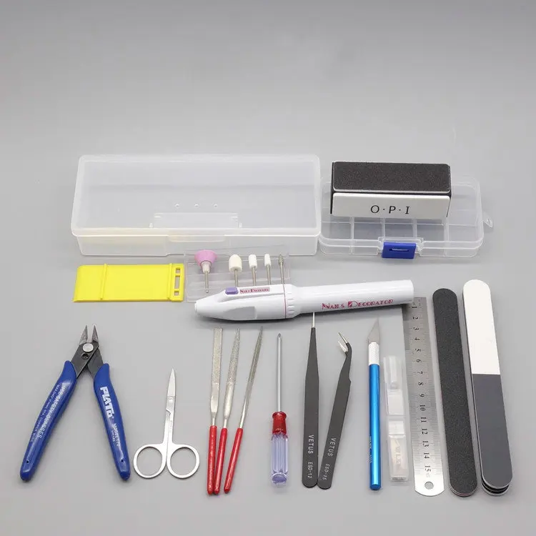 Military Model Making Tools Kit Toy Tweezers Cut pliers Graver Polished Assembly Tool - 17pcs/set