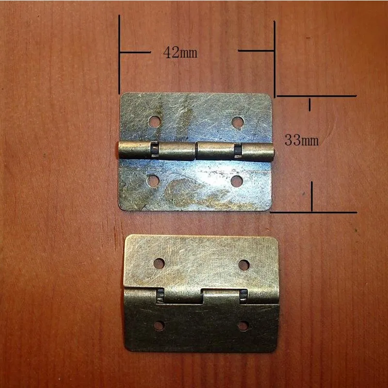 Metal Cabinet Door Luggage Hinge,4 Holes Decor,Furniture Decoration,Antique Vintage Old Style,Bronze Tone,42*33mm,40Pcs