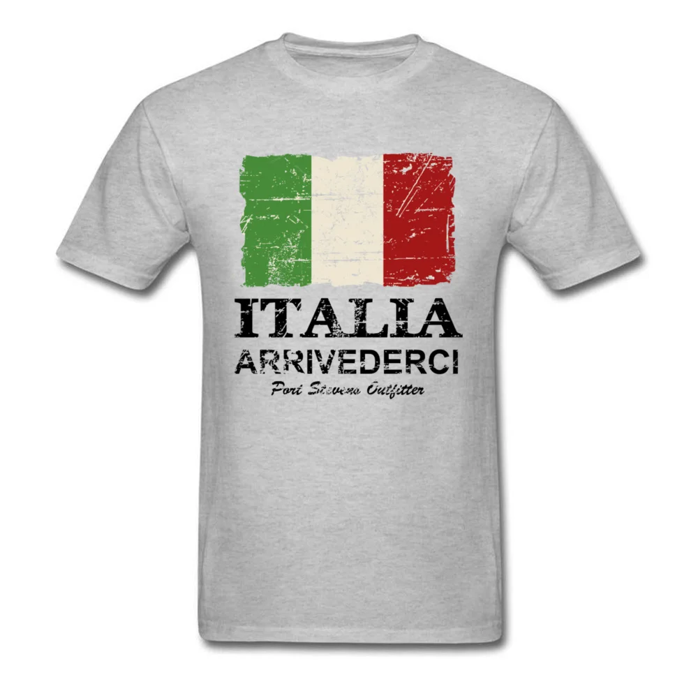 Cotton Vintage Italy Flag T-shirt For Man White T Shirts Mens Clothes Summer Tshirt O Neck Leisure Tops Students Tee Shirt