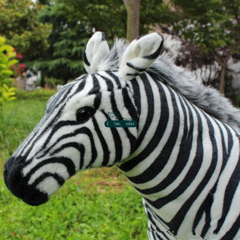 Dorimytrder 110 cm X 90 cm Grote Simulatie Zebra Knuffel Rijden Dier Gevulde Levendige Pop Grote Huis Decoratie DY61041