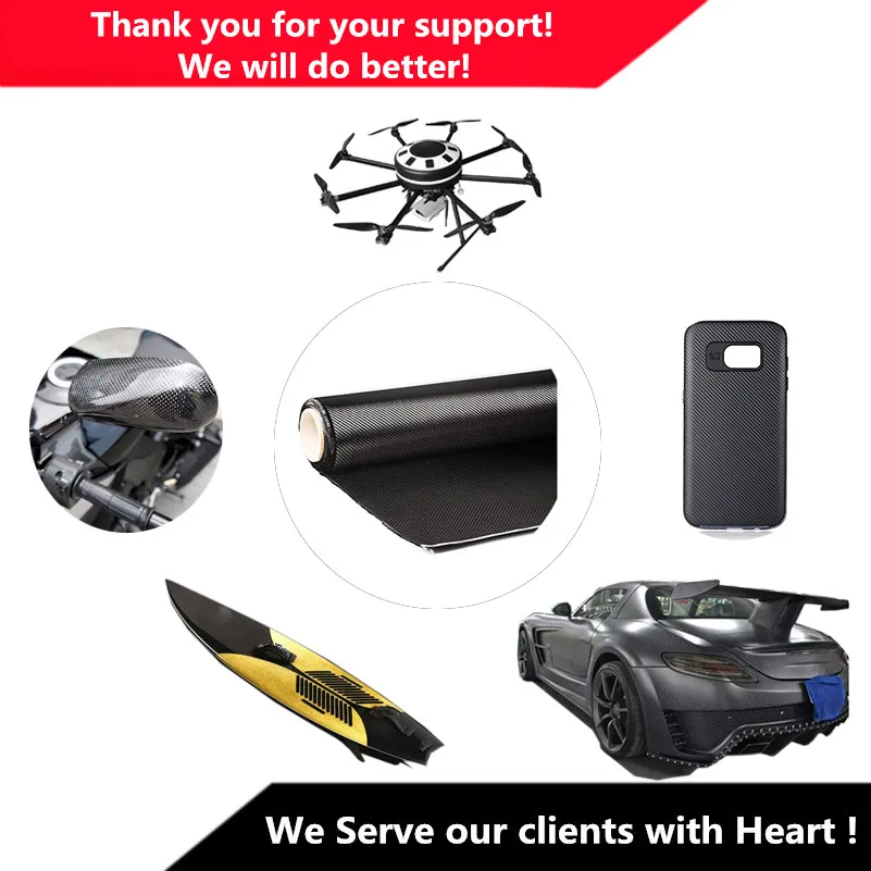 Fibre de Carbone group 3K Sergé de 200g/m2 pour Pièces de Voiture et Modèles d'Avion, Longueur de 1 Mètre