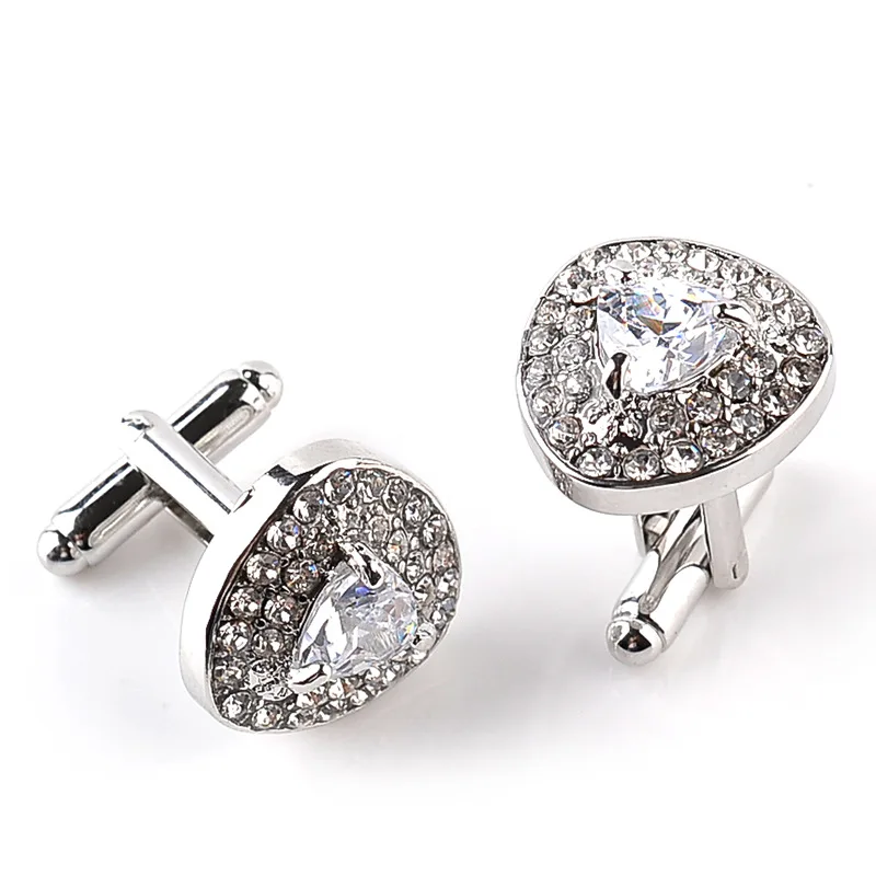 New Arrival Crystal Cufflinks 3 Colors Option Black Blue Red High Quality Luxury Rhinestone Design Hotsale Jewelry Cufflinks