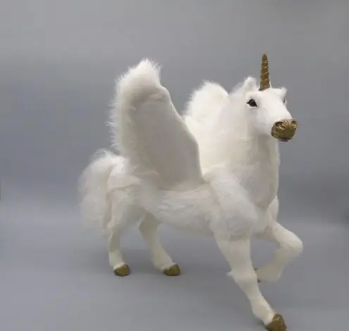 

white unicorn model, polyethylene& furs large 32x28x34cm handicraft prop,home decoration toy gift a2108