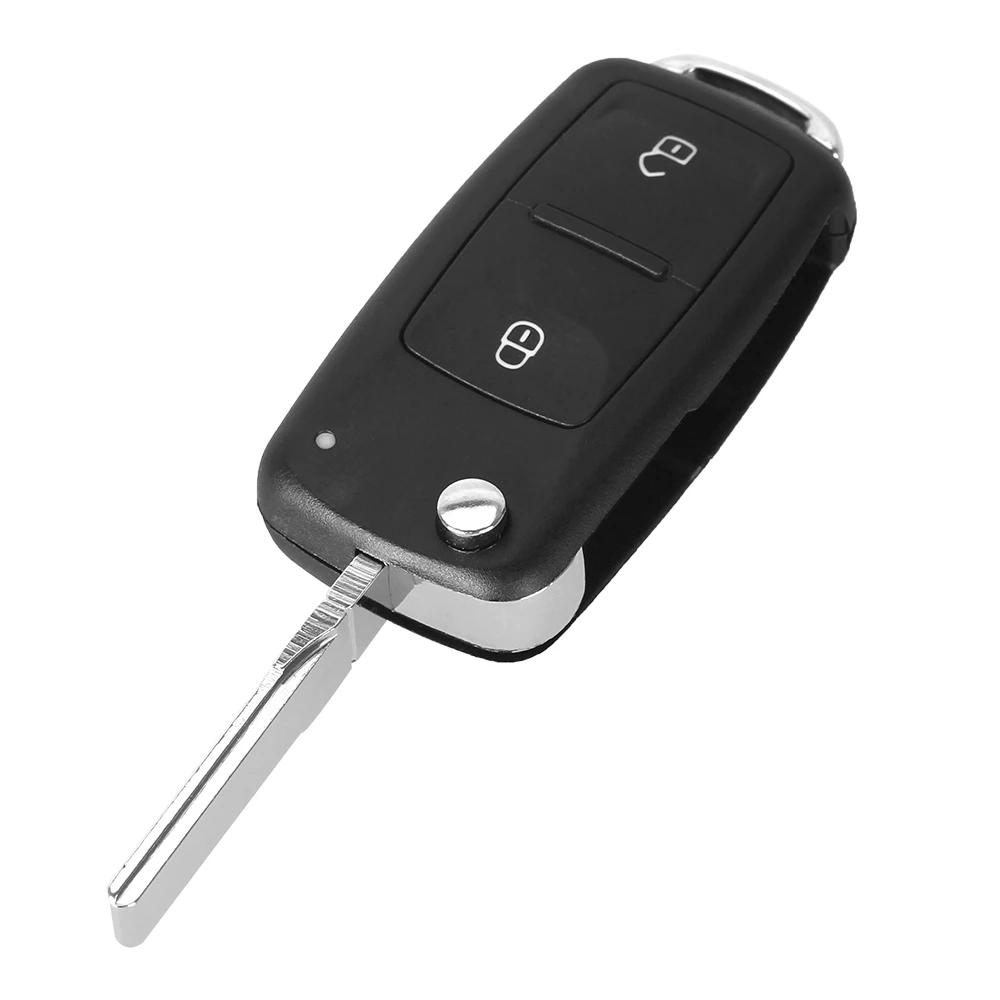 KEYYOU-carcasa de llave plegable remota, mando a distancia, 2/3 botones, para Volkswagen, VW, Polo, Tiguan, Golf, Jetta, Beetle, MK6, Touareg