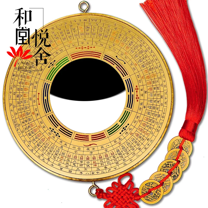 mirror gossip Jiugong Bagua mirror Feng Shui pendant convex concave Home Furnishing Decor ornaments Wudi money Pendant