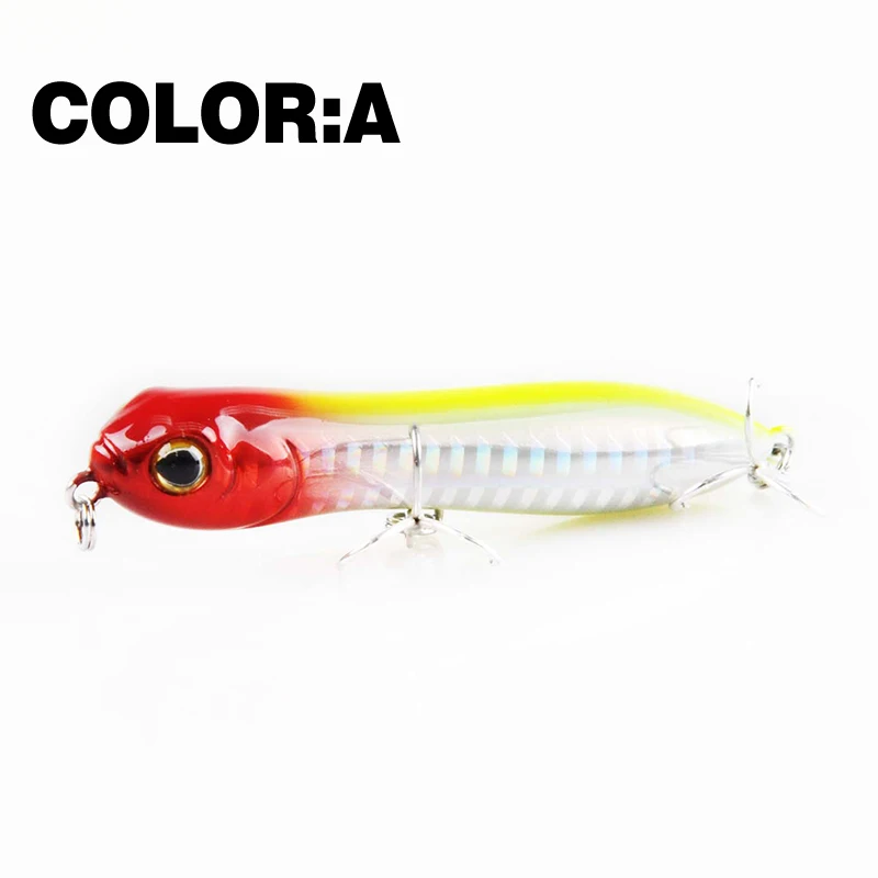 Mr.Charles CMC025A Fishing Lures 80mm 9g Top Water Floating Popper Fishing Lure 3D Eyes Quality Professional Fishing Tackle