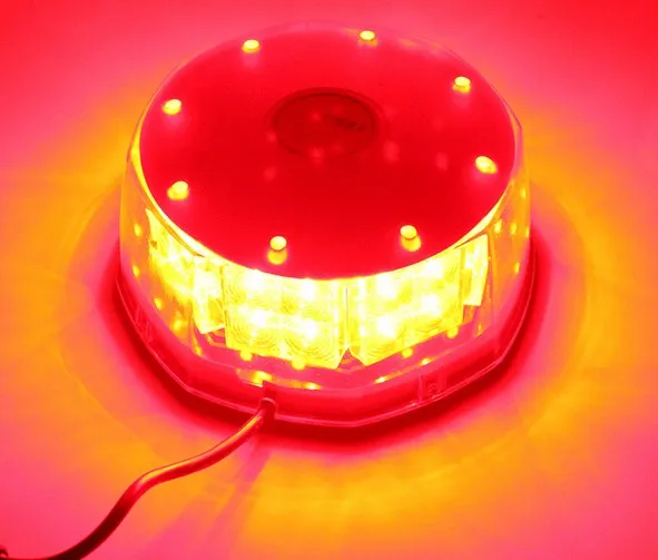 32 LED Amber Magnetic Beacon Light Emergency Warning Strobe Yellow red blue white Roof Round