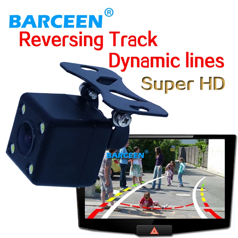 

Car bakcup camera night vision led lights plastic shell wire 170 degree glass lens universal system+dynamic track line