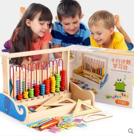 Elementary school math abacus teaching tool add and subtract method multifunctional learning platform