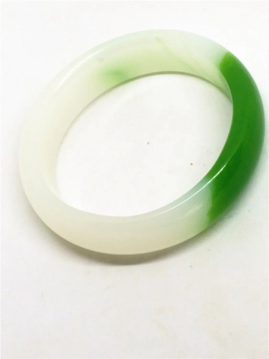 

Natural White Green Hetian Jade Bangle Bracelet Jewelry for Women