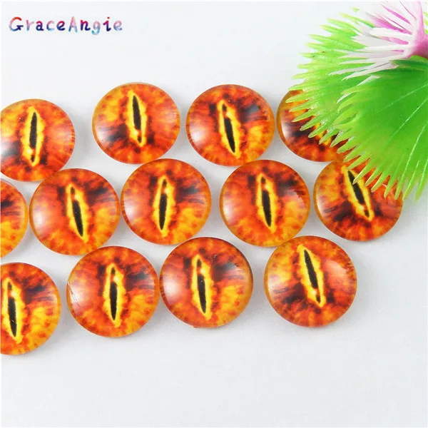 10-50 Stück Glasaugen-Cabochons, rund, 6MM-30MM, runde Kuppel, Drachenauge, Katzenauge, Spielzeug, DIY-Schmuckzubehör, gemischte Pupillen-Augen-Cameos