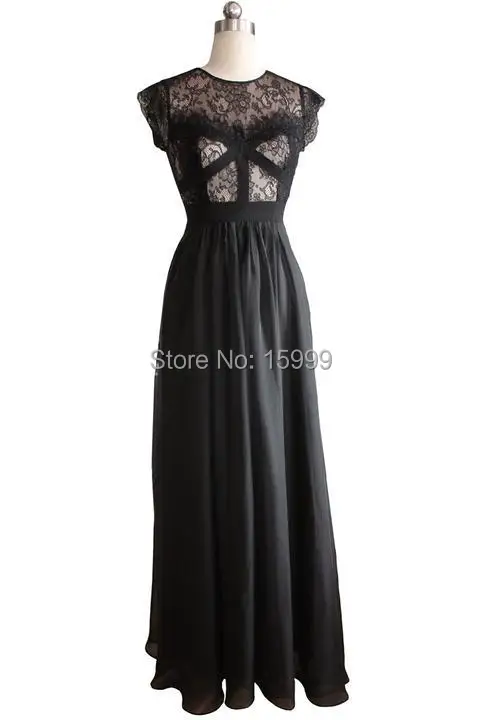 Robe de soirée en mousseline de soie pour femme, gaine croisée, ligne A, dentelle noire, robe de Rh, transparente, luxe, sexy, stock, livraison gratuite