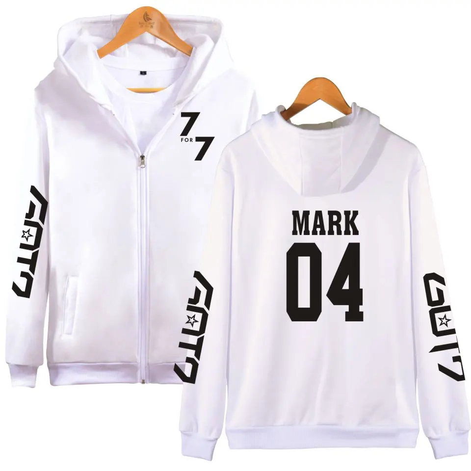 fashion kpop GOT7 7for7 Hoodie Sweatshirts print sport men women zipper hoodies jacket casual long sleeve hooded tracksuits tops