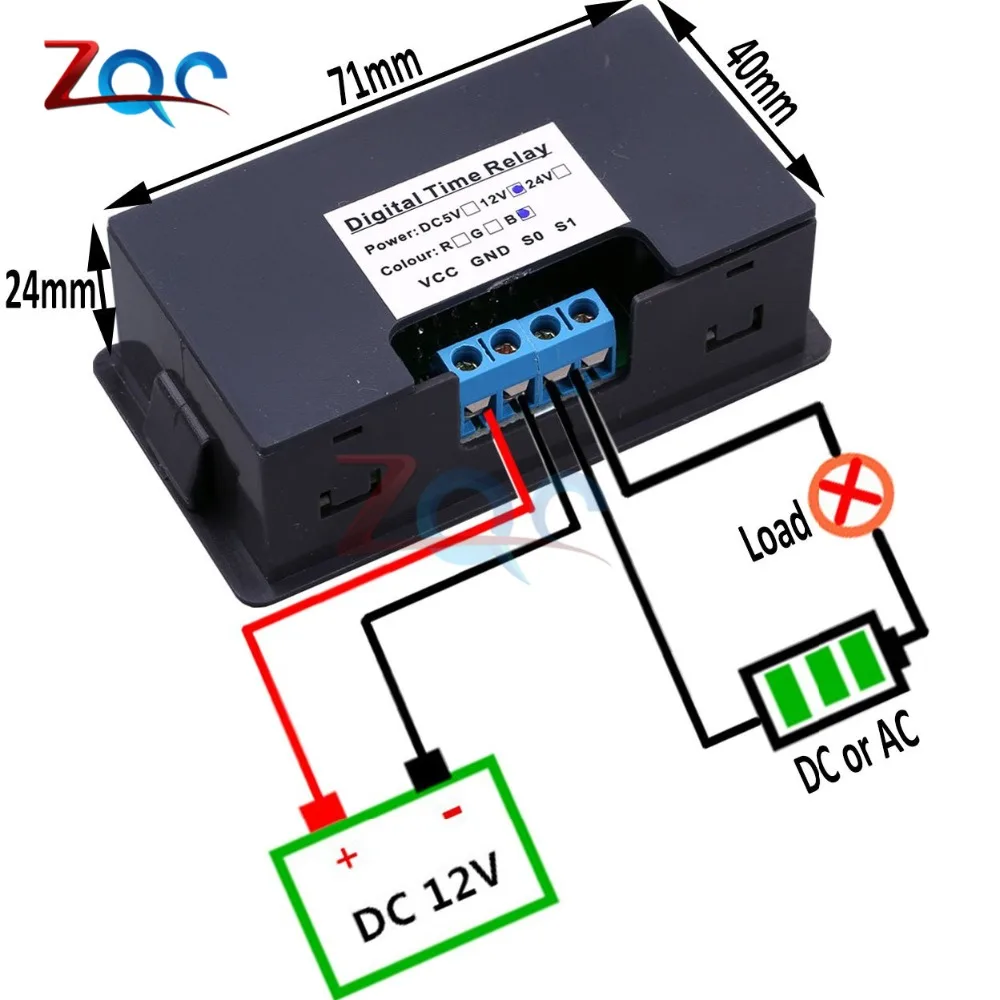 DC 12V/24V/AC 110V 220V Cycle Time Timer Delay Relay LED Dual Digital Display Timing  Adjustable Power Supply Thermolator 0-999