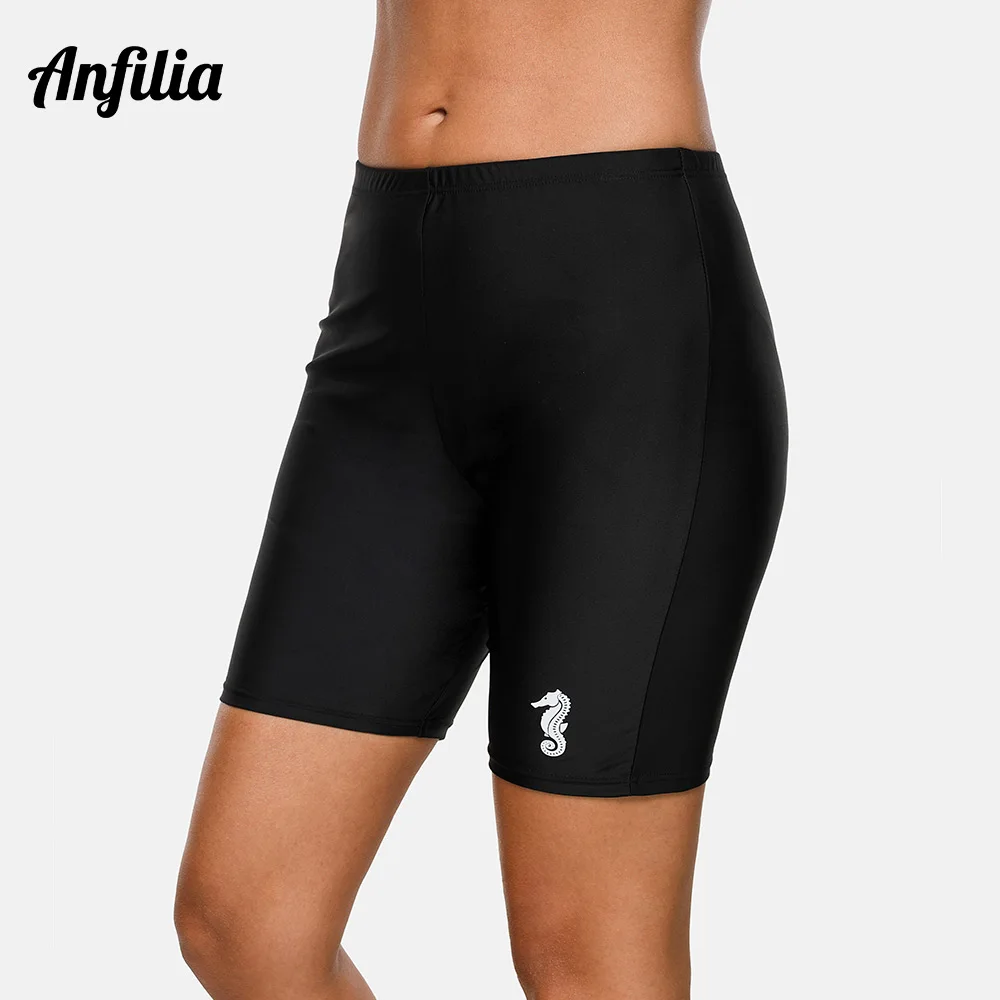 Anfilia-bañador deportivo para mujer, pantalones cortos ajustados Capris, Tankini inferior, ropa de playa