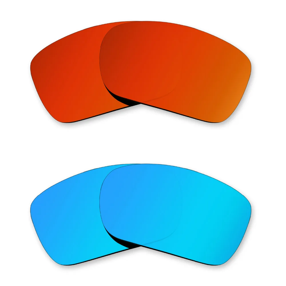 

Glintbay 2 Pairs Polarized Sunglasses Replacement Lenses for Oakley Turbine Fire Red and Ice Blue