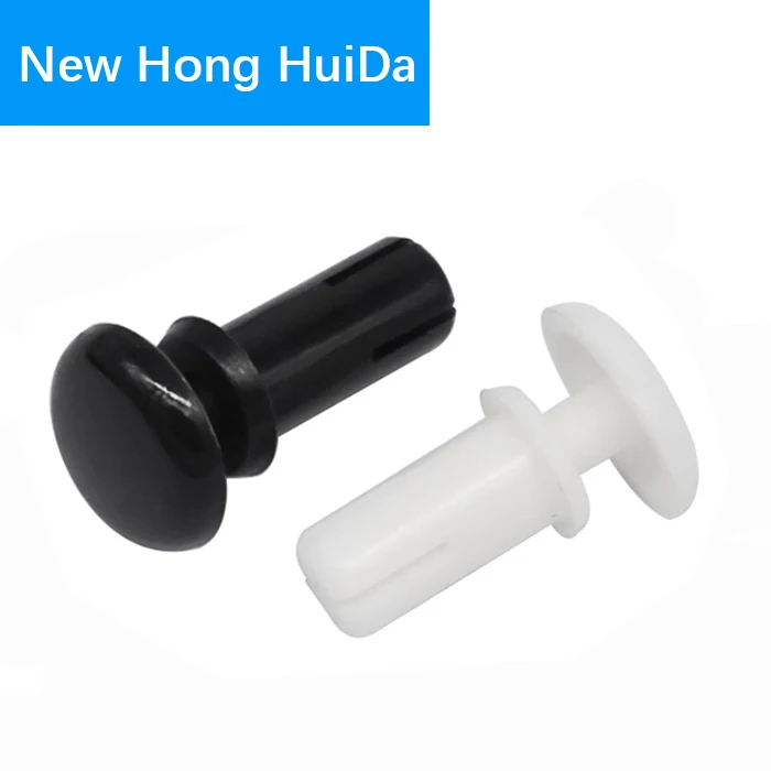 2/2.7/3.1/3.6/4.1/5.1/6.1mm Nylon Plastic R Type Expansion Rivet Nut Buckle Clip PC Board Rivet Fastener Black White