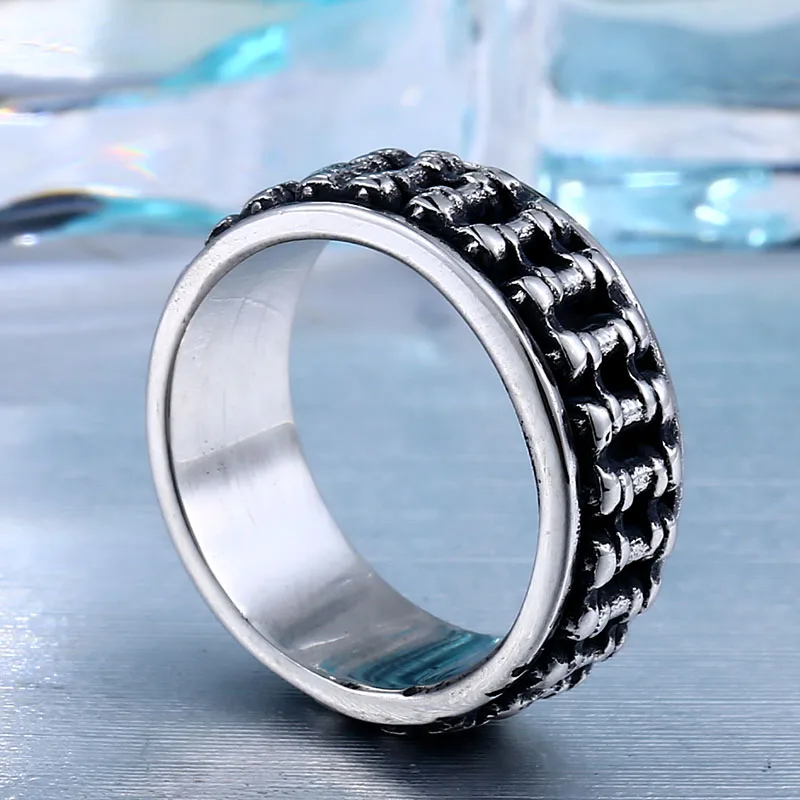 BEIER Biker Bicycle Chain Stainless Steel New Designed Man\'s Motorcycle Ring For Man BR8-301