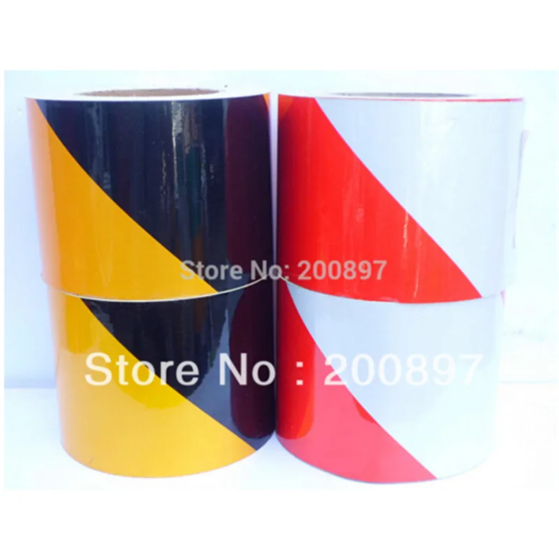 10cm Wide 40 Meter Roll Red White Yellow Blue Green And Double Colors Stripe Caution Tape & Hazard Warning Adhesive Tape sticker