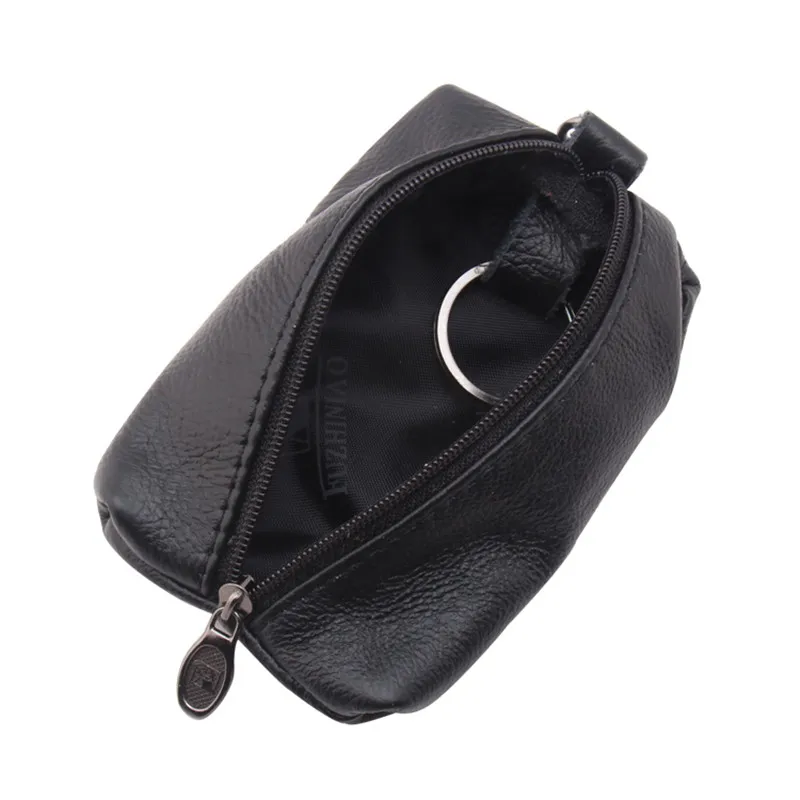 Genuine Leather Key Holder Car Key Wallets Men Keys Organizer Housekeeper Women Keychain Covers Zipper Key Case Bag Pouch Purse