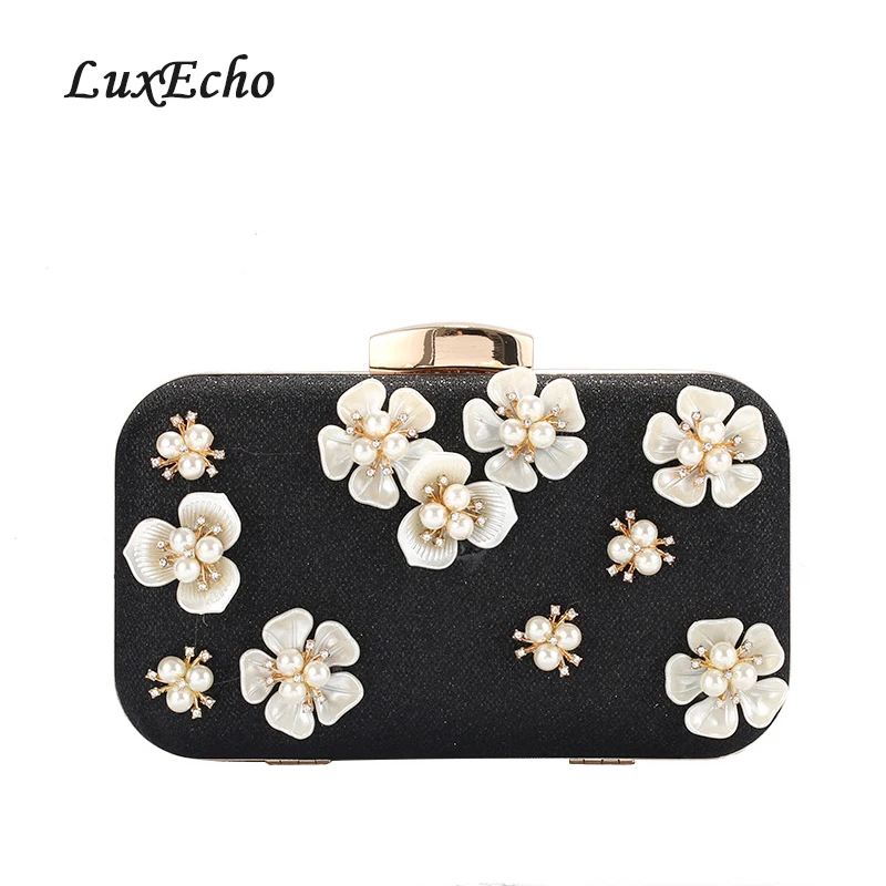 LuxEcho 2018 Women's Bag New Pearl Dinner Bag Handmade Pearl Embroidery Bag Fashion Banquet Bag Lady's Handbag