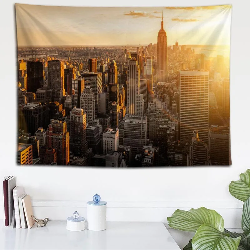 Custom New York City Wall Cloth Hanging Tapestry Wedding Party Gift Bedspread Beach Towel Yoga Picnic Mat 140X200cm