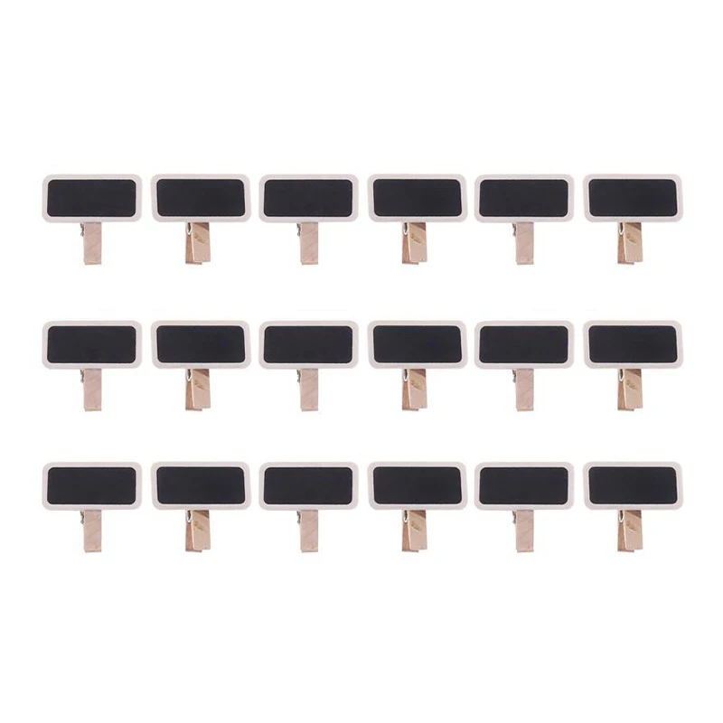 20Pcs Mini Blackboard Wooden Clips DIY Party Home Decor Craft Arts Mark Chalkboards Small Clamps Memo Paper Bookmark Photo Clips