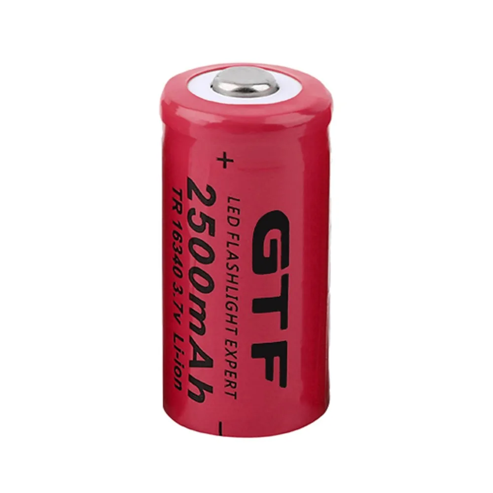 Gtf-充電式リチウムイオン電池,3.7v,2500mah,16340,懐中電灯用,ポータブル,led,cr123a