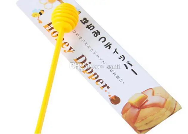 

New Arrive Silicone Honey Dipper Honey Spoon Candy Color Honey Stick Stirring Rod 17cm Kitchen Tools