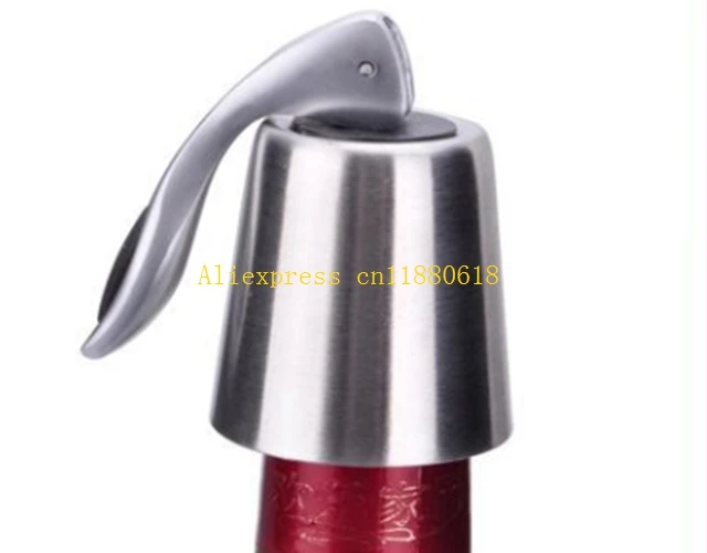 96pcs/lot Free Shipping High quality New Stainless Steel Reusable Sealed Red Wine Bottle Stopper Cap Plug