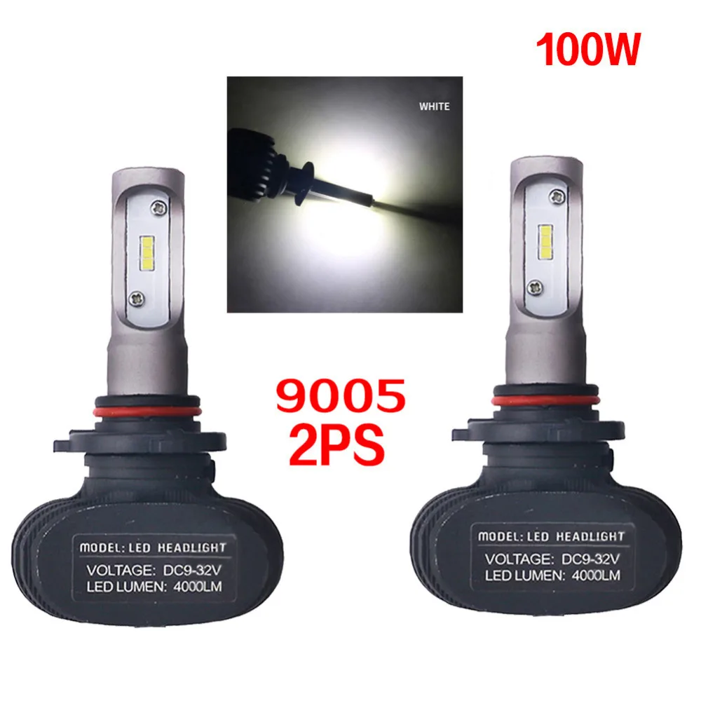 Ultra-Bright 2PCS COB /9005 S1 LED 9005 8000Lm Headlight Bulbs Fog Lights White 6500K 50W Auto Headlamp