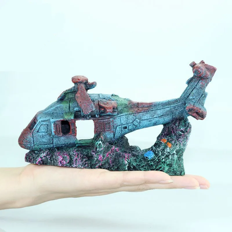 

Aquarium Landscaping Decoration Airship Battleship Submarine Shape Shelter House Fish Tank Rockery Decoration Ornaments
