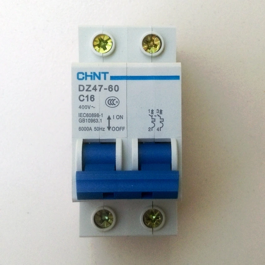 CHINT DZ47-60 C16 2P 16A Household miniature Circuit Breaker air switch