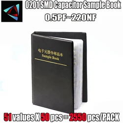 0201 campionario condensatore SMD = = 2550 pezzi 0,5pf ~ 220NF pacchetto Kit assortimento