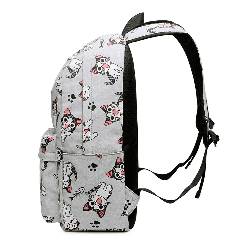 Cute Canvas Women Backpack Kawaii Flamingos Animal Pattern Printing Girls Bookbags College Daily Mochila