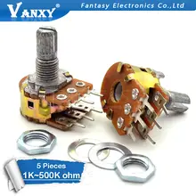 6Pin Shaft Potentiometers B1K to B1M 5pcs #6